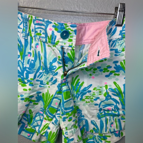 Lilly Pulitzer Callahan Shorts | Size 2 | Blue Green Pink Print - Picture 6 of 10